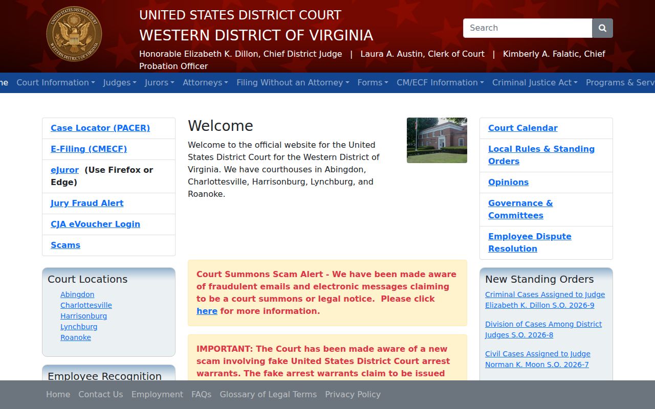 Western District court for federal Cleveland criminal records in Russell County