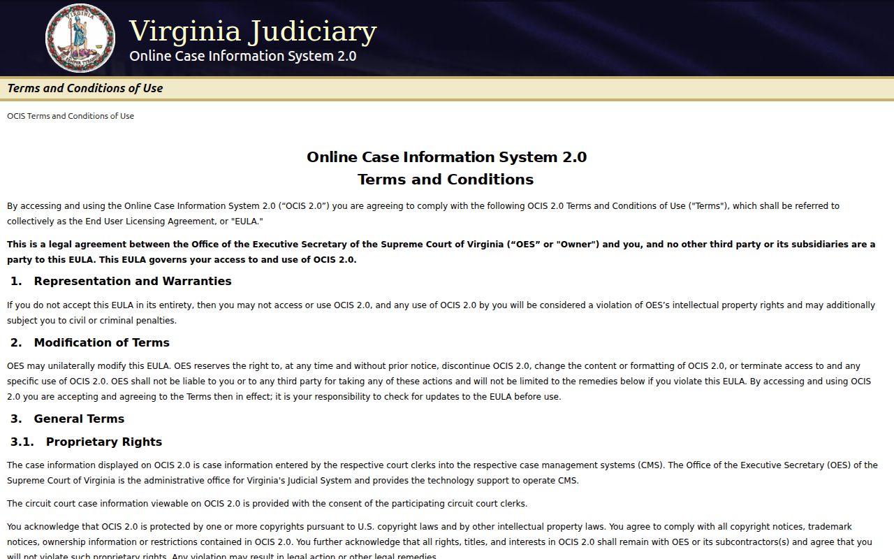 Russell County criminal court case search in OCIS 2.0
