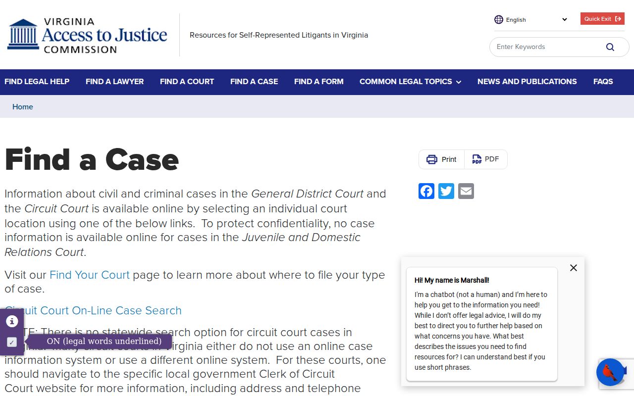 Russell County criminal court case clerk fallback information